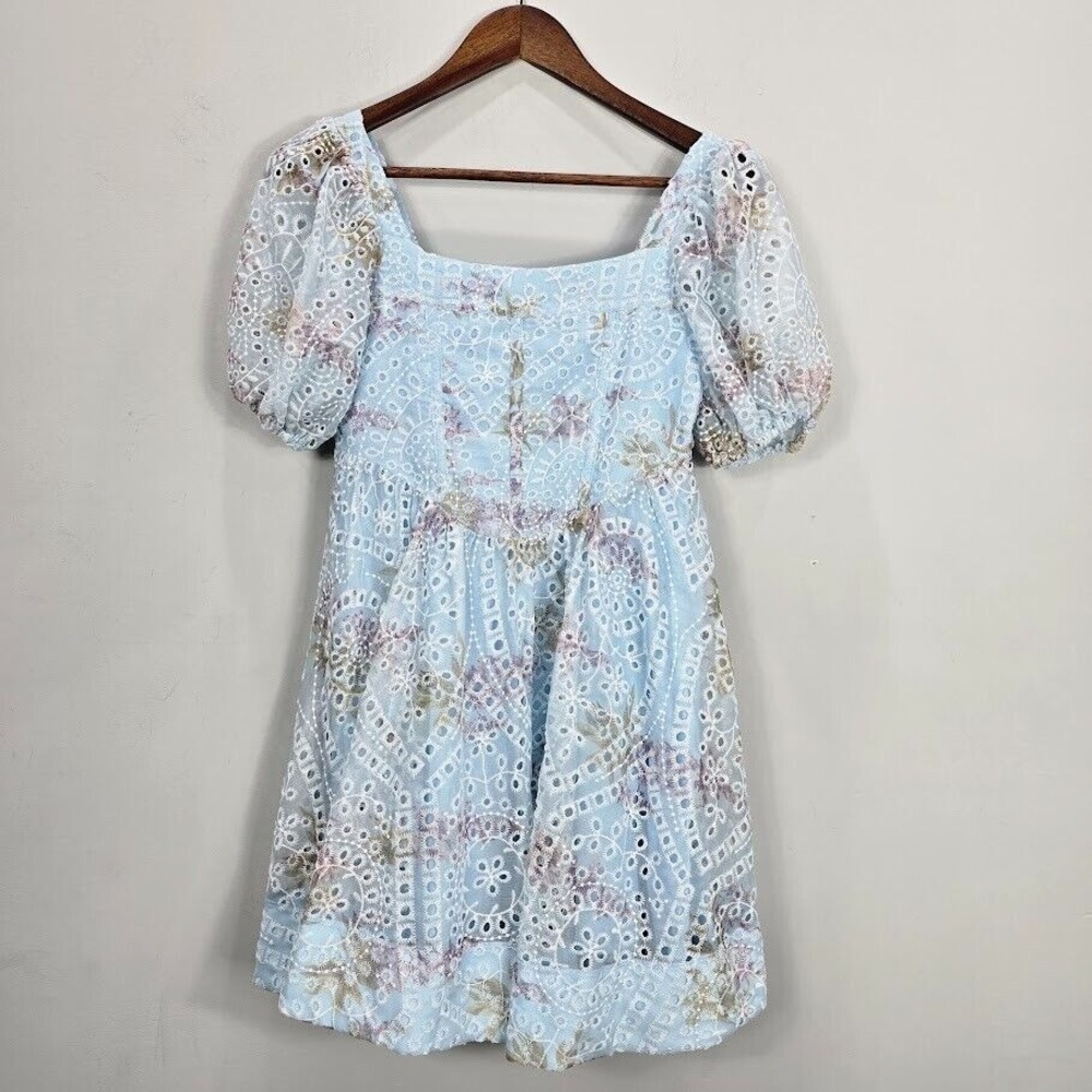 Bardot Kids Formal Dress - Light Blue and White